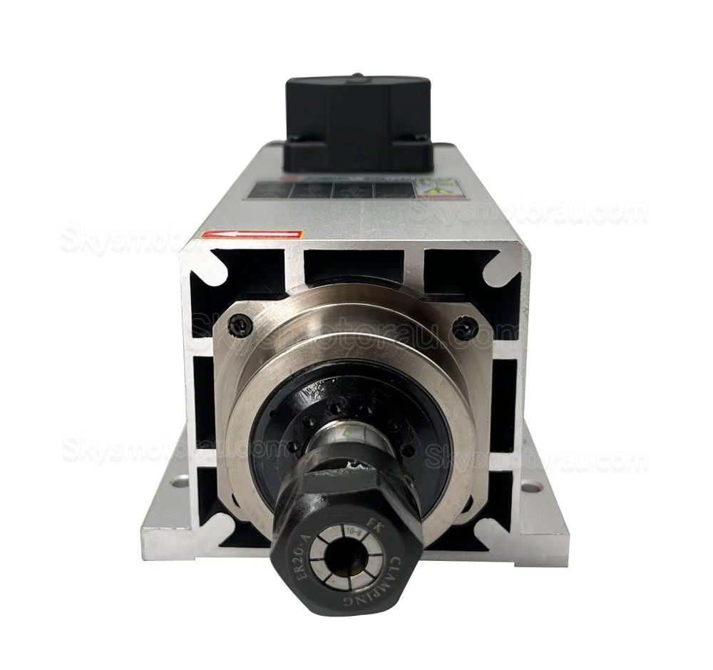 3.5KW VFD Spindle Kit GDZ105X102-3.5 + H100-3.7S2/T4 Indc. Air Cooled Spindle Motor + Variable Frequency Drive + 13Pcs ER20 Collet